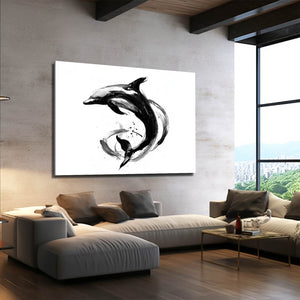 White Dolphin Wall Art