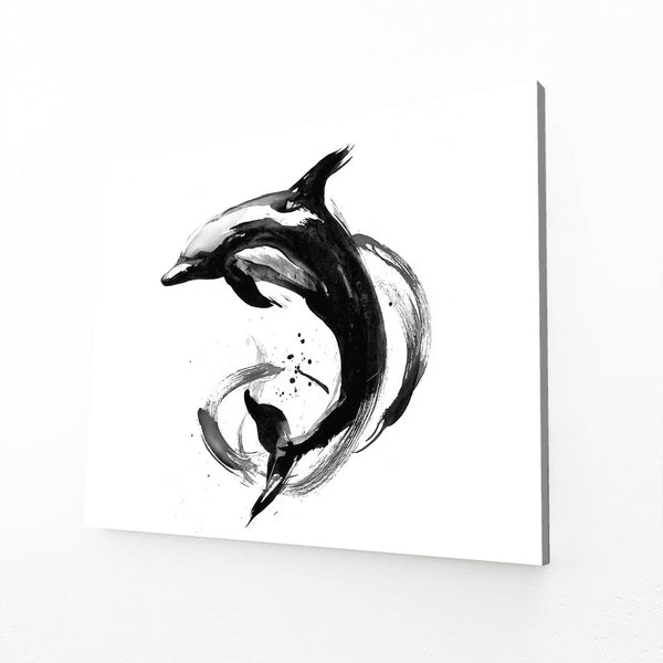 White Dolphin Wall Art