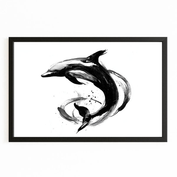 White Dolphin Wall Art