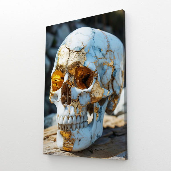 White Golden Skull Art | MusaArtGallery™
