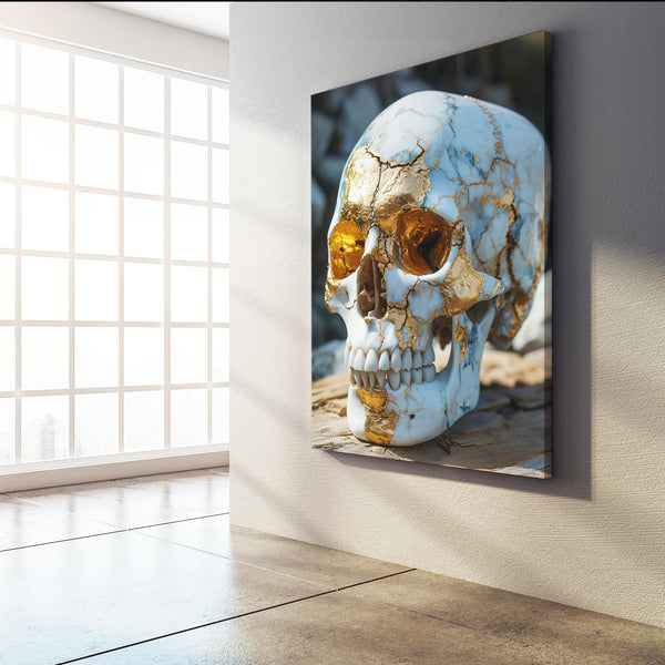 White Golden Skull Art | MusaArtGallery™