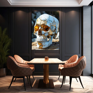 White Golden Skull Art | MusaArtGallery™