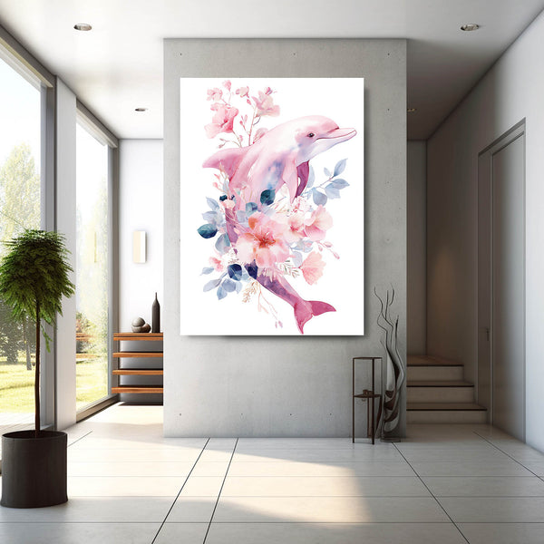 White Pink Dolphin Art