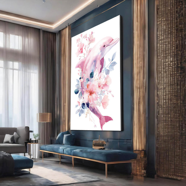 White Pink Dolphin Art