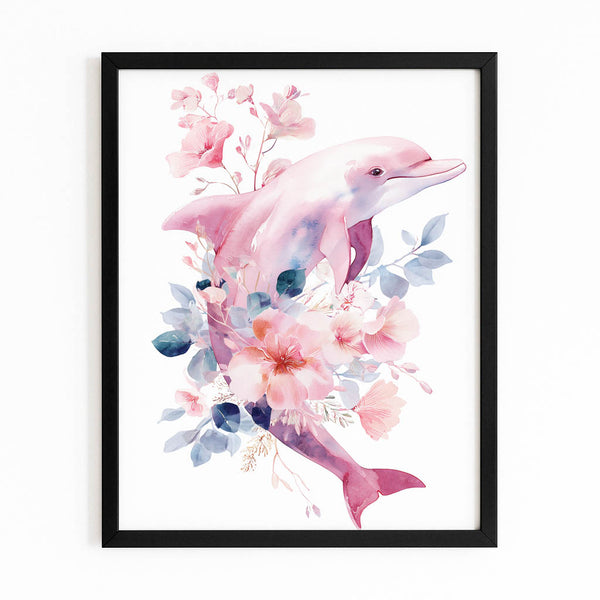 White Pink Dolphin Art
