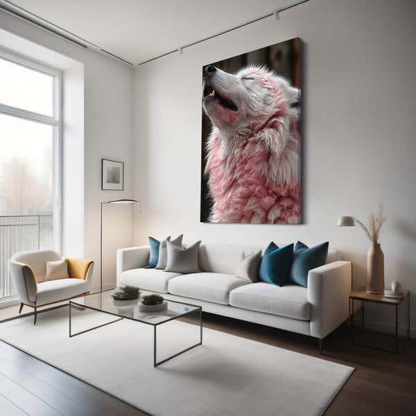 White Pink Wolf Art   | MusaArtGallery™