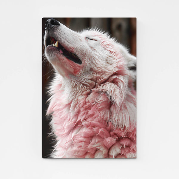 White Pink Wolf Art   | MusaArtGallery™