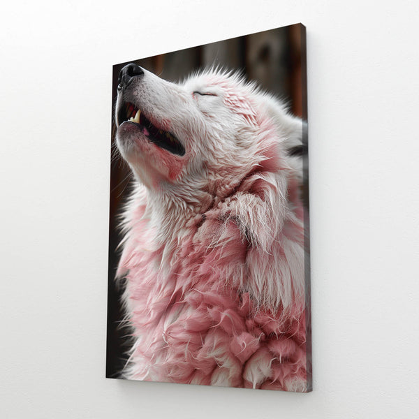 White Pink Wolf Art   | MusaArtGallery™