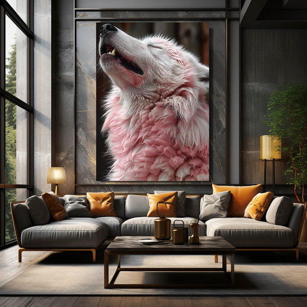 White Pink Wolf Art   | MusaArtGallery™