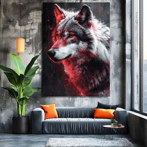 Red Eyes Wolf Wall Art  | MusaArtGallery™