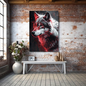 Red Eyes Wolf Wall Art  | MusaArtGallery™