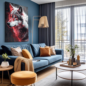 Red Eyes Wolf Wall Art  | MusaArtGallery™