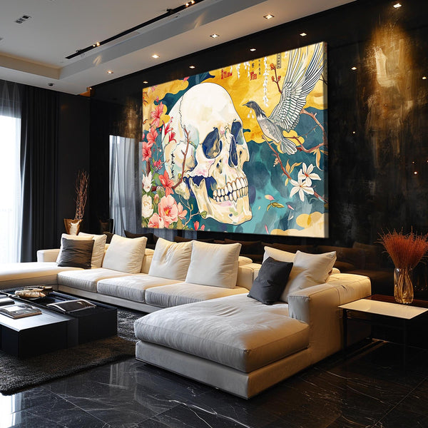 White Skull Colored Wall Art | MusaArtGallery™