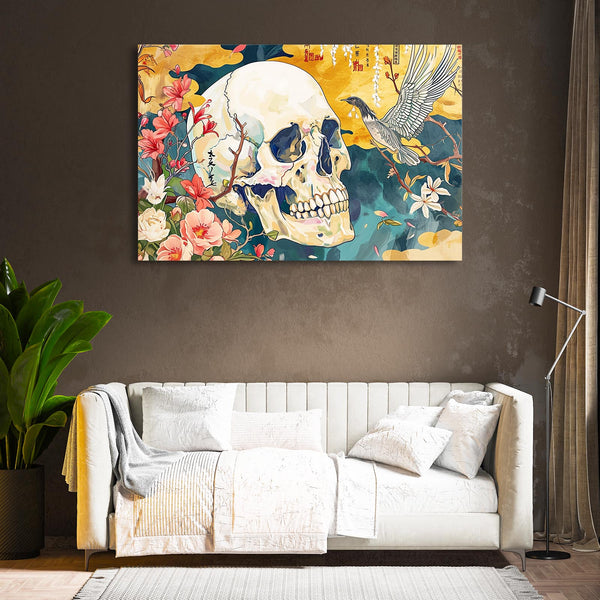 White Skull Colored Wall Art | MusaArtGallery™