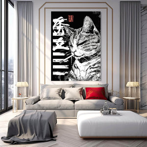 White Text Cat Art | MusaArtGallery™