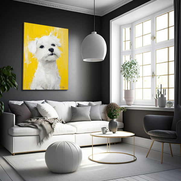 White Yellow Dog Art