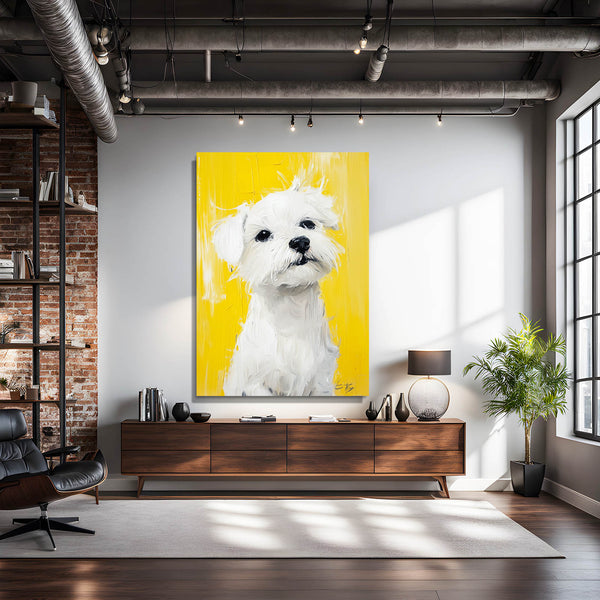 White Yellow Dog Art