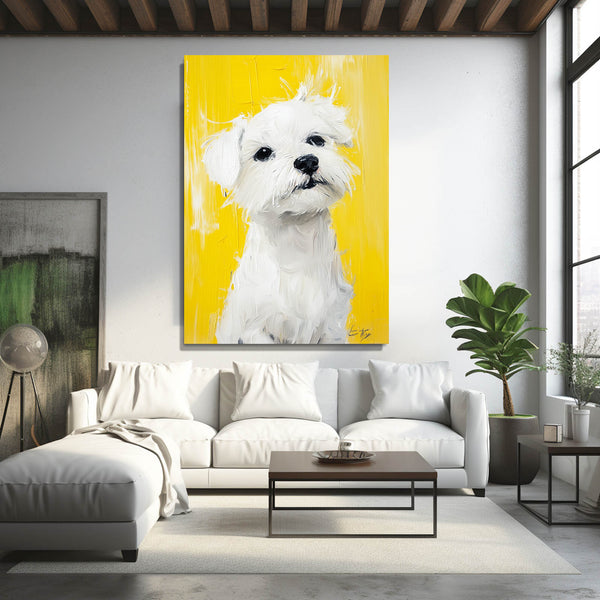 White Yellow Dog Art