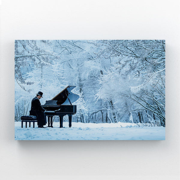 Winter Piano Canvas Art  | MusaArtGallery™