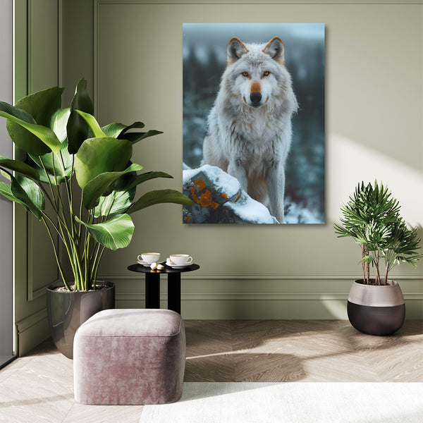 Winter Wolf Canvas Art  | MusaArtGallery™