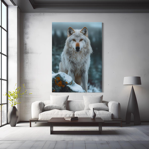 Winter Wolf Canvas Art  | MusaArtGallery™