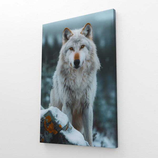 Winter Wolf Canvas Art  | MusaArtGallery™