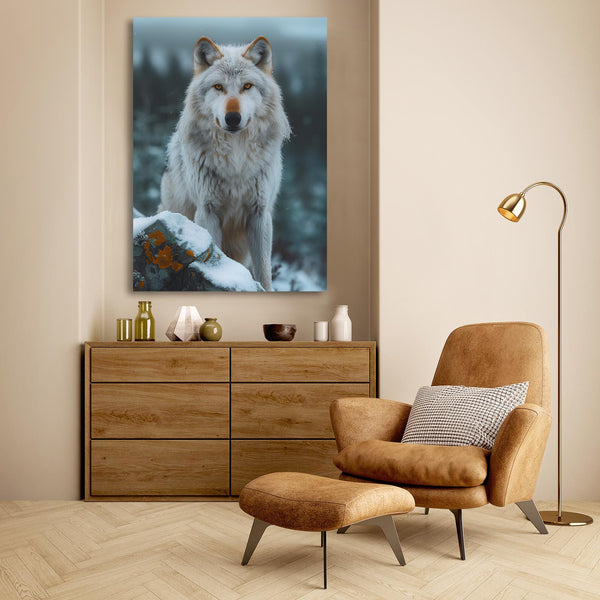 Winter Wolf Canvas Art  | MusaArtGallery™