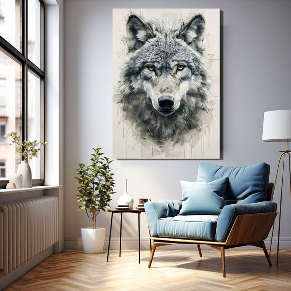 Wolf Face Canvas Art   | MusaArtGallery™