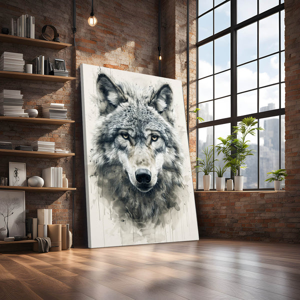 Wolf Face Canvas Art   | MusaArtGallery™