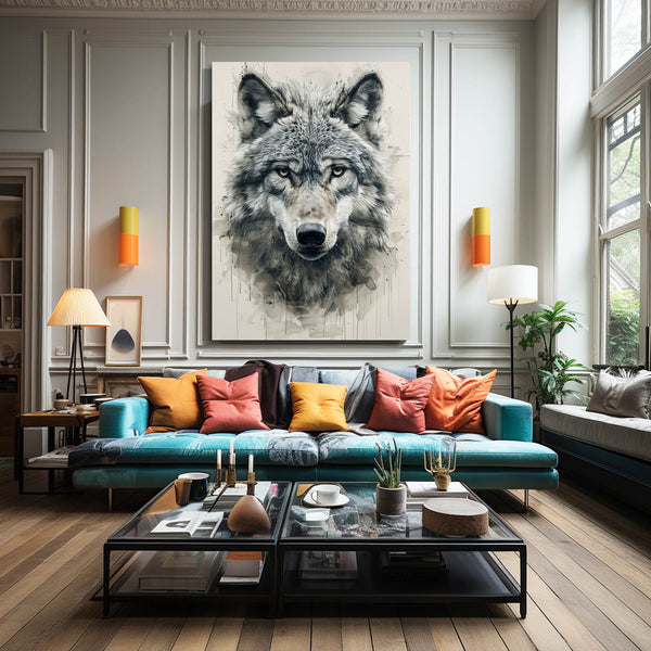 Wolf Face Canvas Art   | MusaArtGallery™