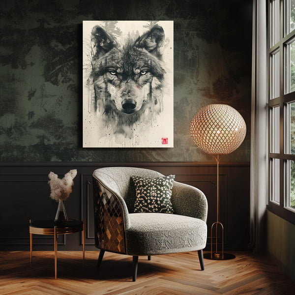  Wolf Head Canvas Art   | MusaArtGallery™