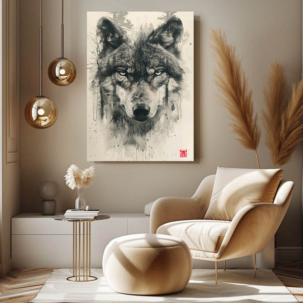  Wolf Head Canvas Art   | MusaArtGallery™