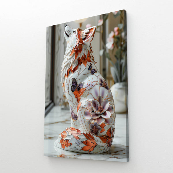 Wolf Statue Canvas Art  | MusaArtGallery™