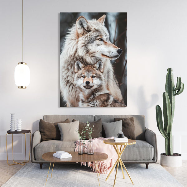  Wolf With Baby Art | MusaArtGallery™