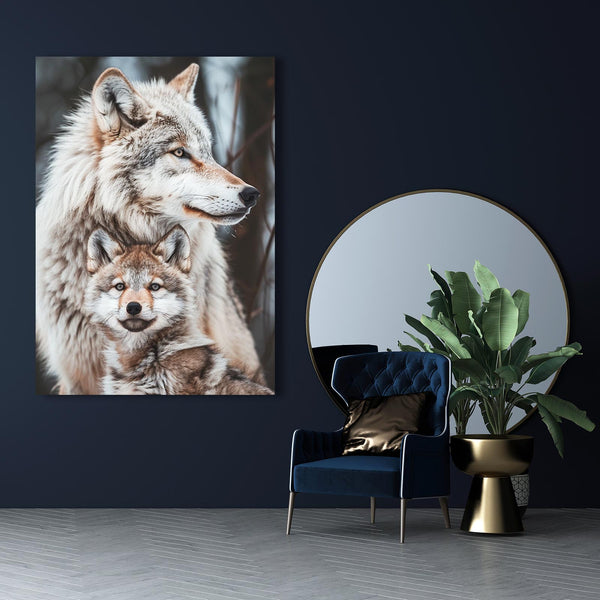  Wolf With Baby Art | MusaArtGallery™