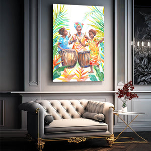 Women and Drum African Art | MusaArtGallery™