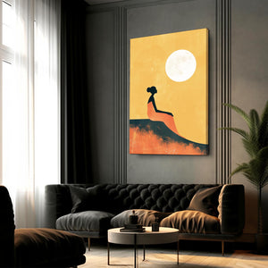 Women and Moon Boho Art | MusaArtGallery™