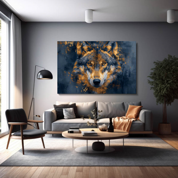 Yellow Black Wolf Wall Art   | MusaArtGallery™