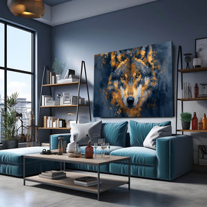 Yellow Black Wolf Wall Art   | MusaArtGallery™