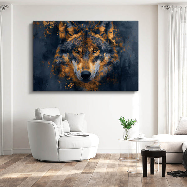 Yellow Black Wolf Wall Art   | MusaArtGallery™