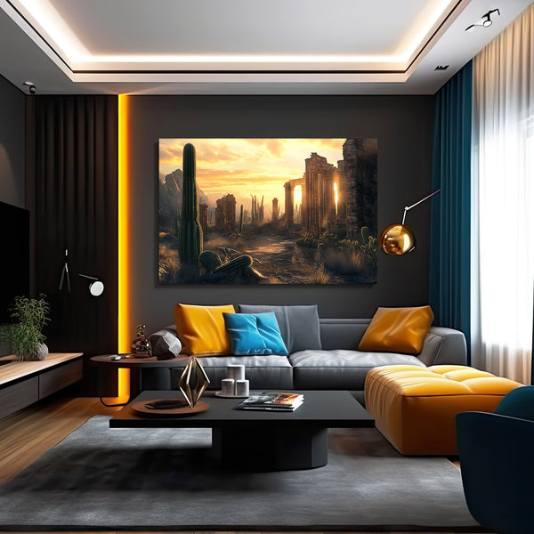 Yellow Cactus Art Print