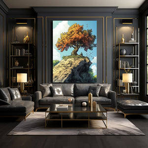 Yellow Canvas Wall Art Tree Of Life