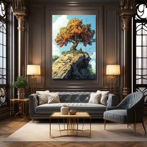 Yellow Canvas Wall Art Tree Of Life