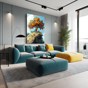 Yellow Canvas Wall Art Tree Of Life