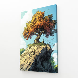 Yellow Canvas Wall Art Tree Of Life