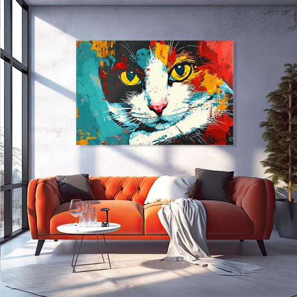 Yellow Color Eyes Cat Art | MusaArtGallery™