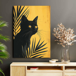 Yellow Eye Black Cat Art | MusaArtGallery™