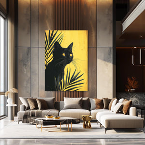 Yellow Eye Black Cat Art | MusaArtGallery™