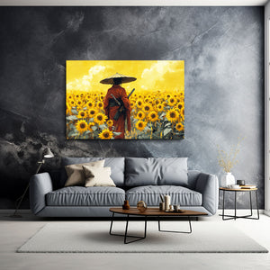 Yellow Filed Samurai Art