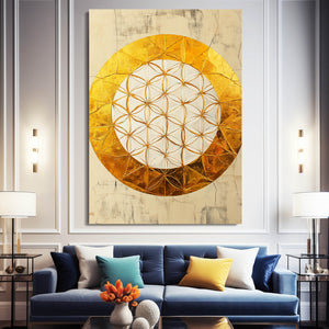 Yellow Flower Of Life Art